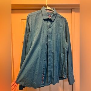 💎Blue Robert Graham Men’s Long Sleeve Button-Up Shirt from a Smoke Free Home
